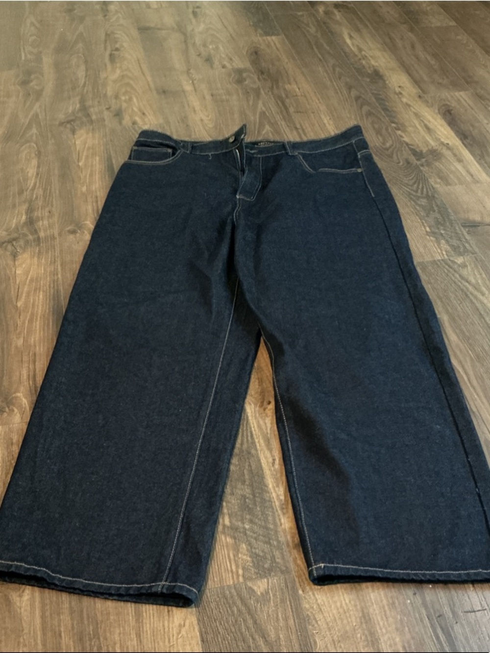Artyzen NYC Men’s Dark Wash Wide Leg Cropped Jeans 40x30 Streetwear Y2K Skater